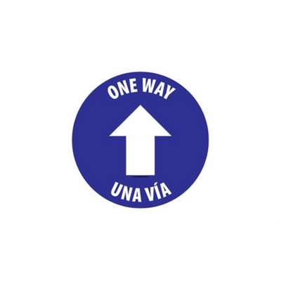 24" CIRCLE SIGNS - Circle Sign "One Way" - Bilingual (English/Spanish) - DSV-SIGN 576 #3856 -UEN