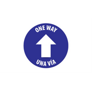 24" CIRCLE SIGNS -  Circle Sign "One Way" - Bilingual (English/Spanish) - LS-SIGN 576 #3856 -UEN