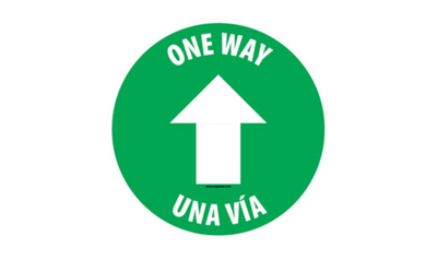 4" CIRCLE SIGNS - Circle Sign "One Way" - Bilingual (English/Spanish) - LS-SIGN 16 #3859 -UEN