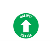 4" CIRCLE SIGNS -  Circle Sign "One Way" - Bilingual (English/Spanish) - DSV-SIGN 16 #3859 -UEN