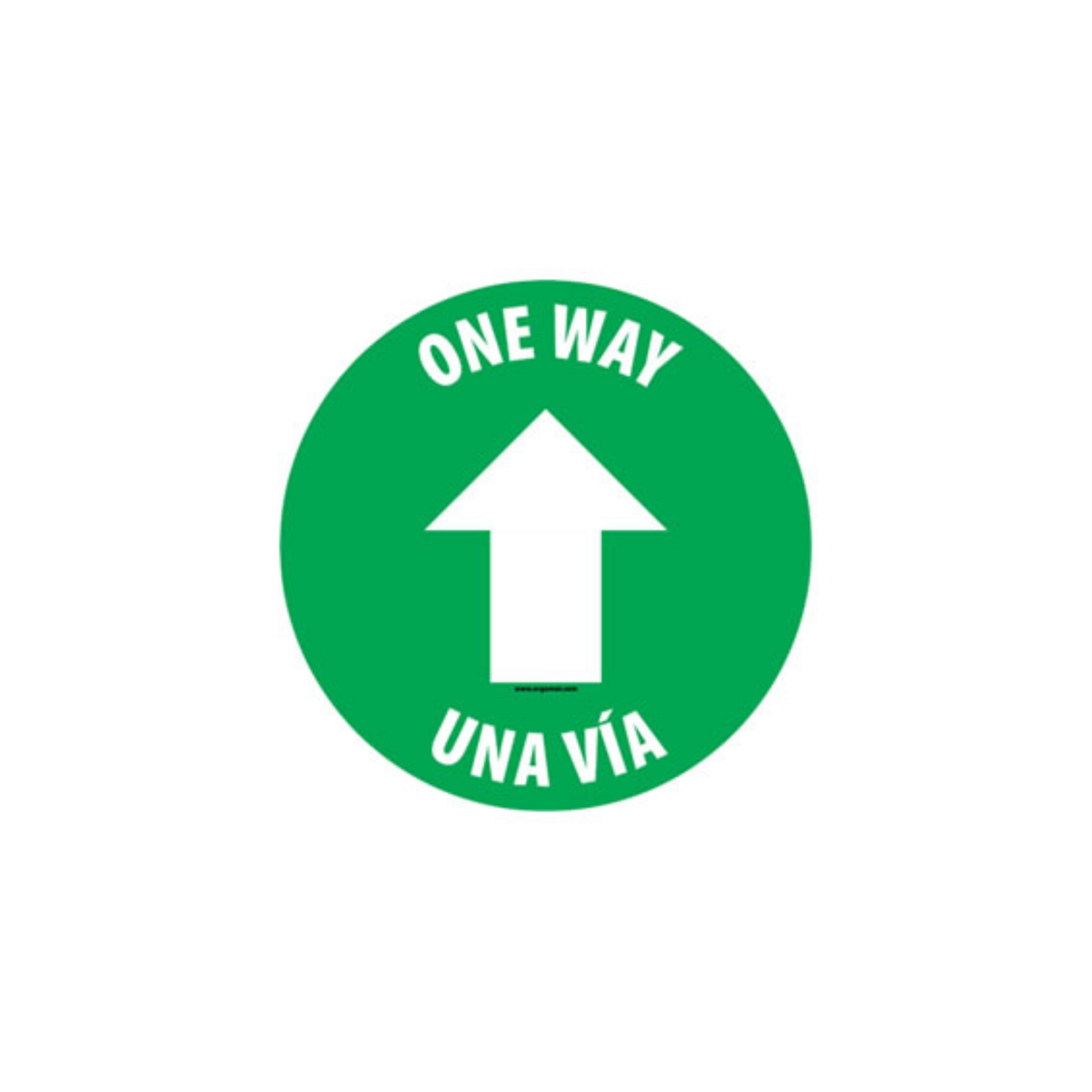 4" CIRCLE SIGNS -  Circle Sign "One Way" - Bilingual (English/Spanish) - DSV-SIGN 16 #3859 -UEN