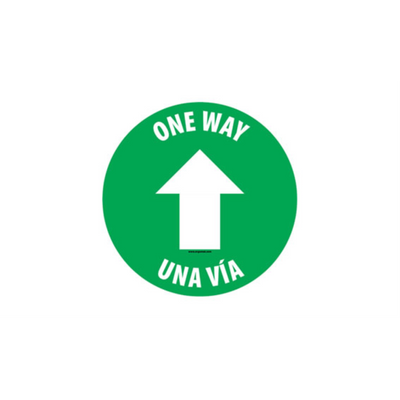 4" CIRCLE SIGNS -  Circle Sign "One Way" - Bilingual (English/Spanish) - DSV-SIGN 16 #3859 -UEN