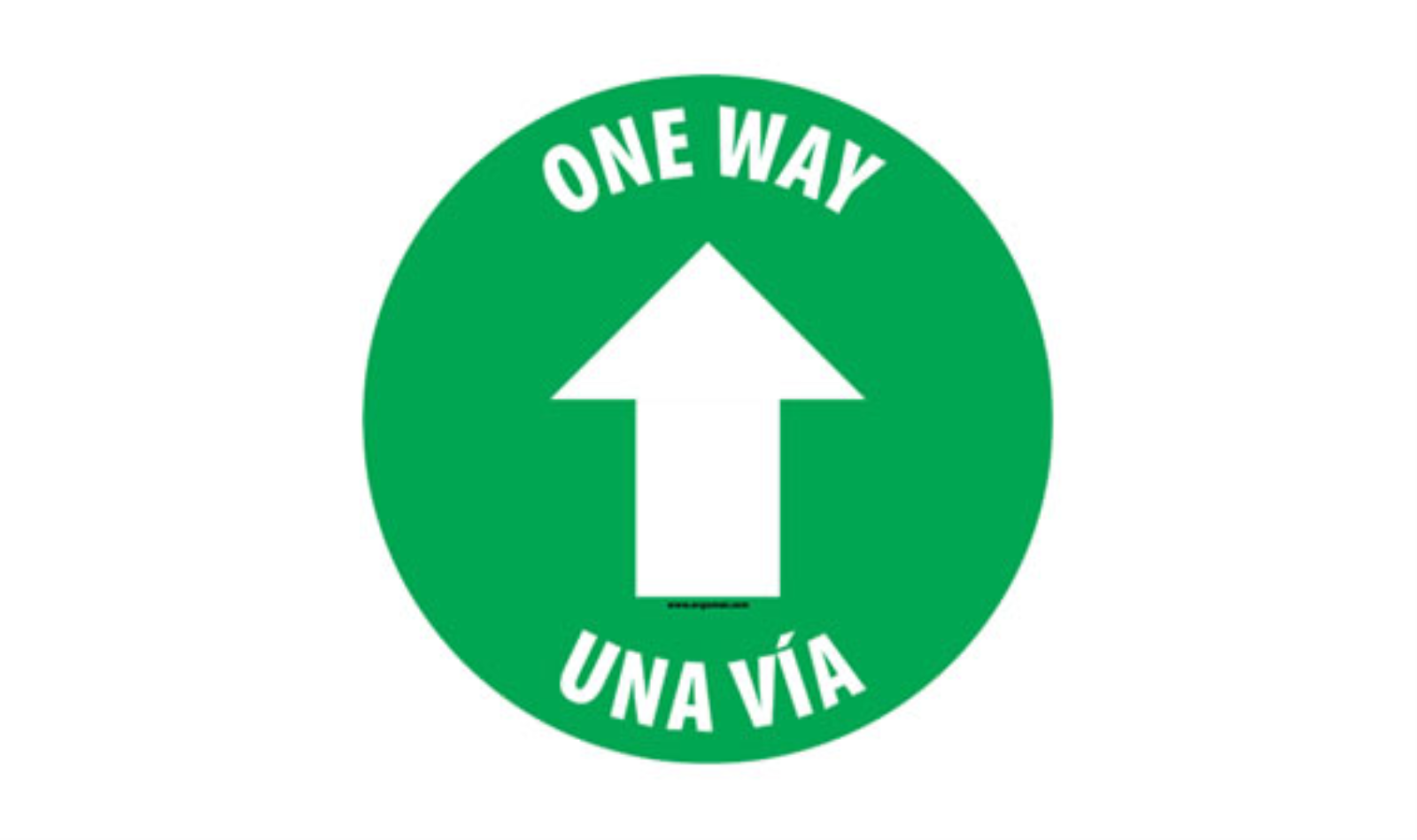 4" CIRCLE SIGNS -  Circle Sign "One Way" - Bilingual (English/Spanish) - DSV-SIGN 16 #3859 -UEN