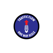 30" CIRCLE SIGNS -  Circle Sign "Traffic Flow One Way Aisle" - LS-SIGN 900 #3893 -UEN
