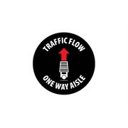 32" CIRCLE SIGNS -  Circle Sign "Traffic Flow One Way Aisle" - LS-SIGN 1024 #3903 -UEN