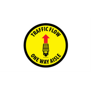 20" CIRCLE SIGNS -  Circle Sign "Traffic Flow One Way Aisle" - DSV-SIGN 400 #3909 -UEN