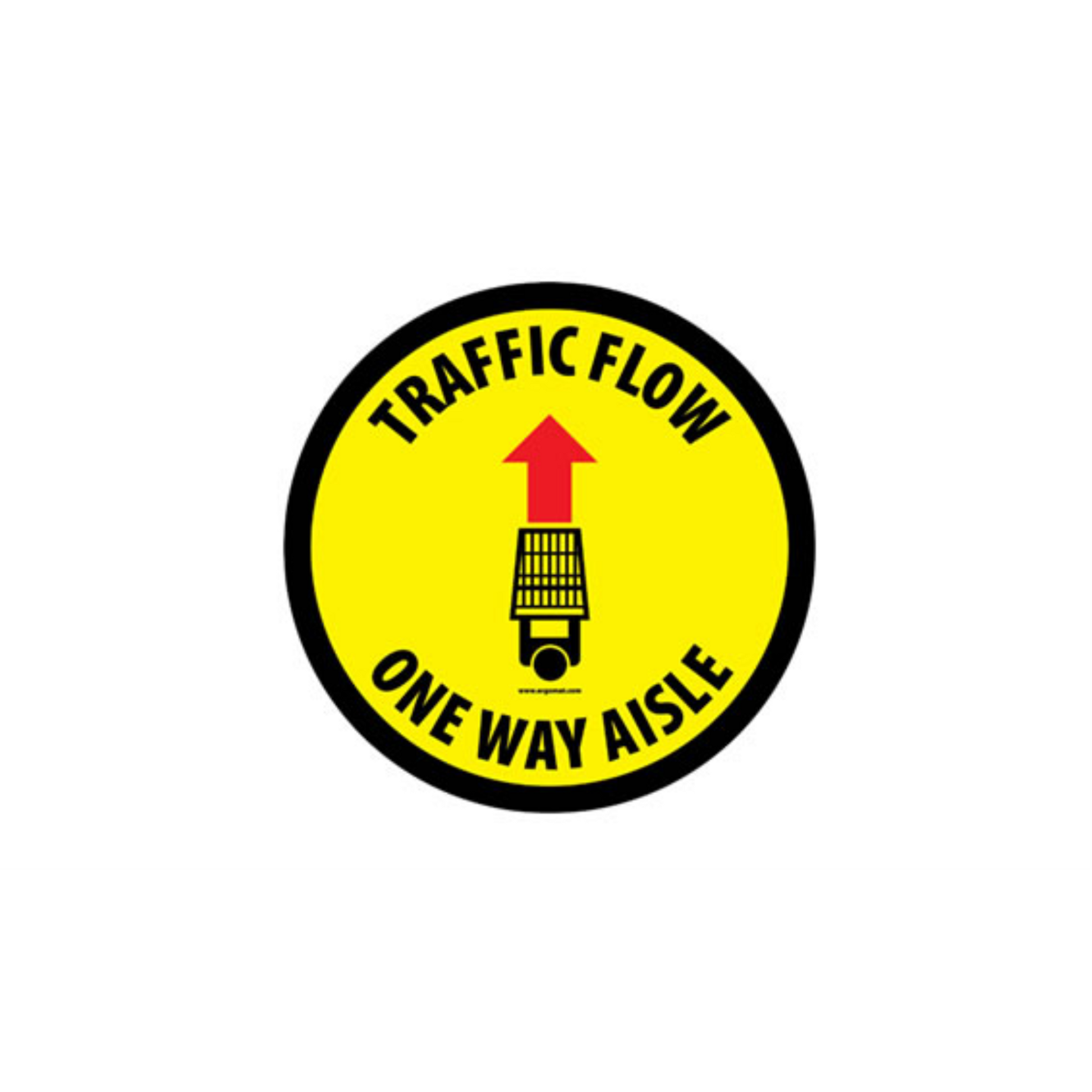 20" CIRCLE SIGNS -  Circle Sign "Traffic Flow One Way Aisle" - DSV-SIGN 400 #3909 -UEN