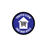 32" CIRCLE SIGNS -  Circle Sign "Traffic Flow One Way Aisle" - DSV-SIGN 1024 #3957 -UEN