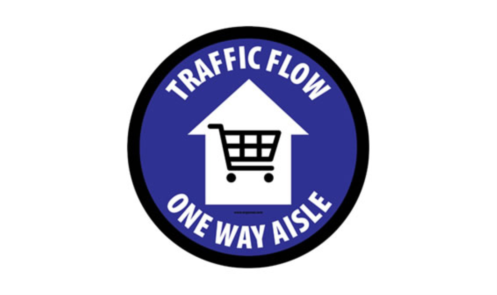 24" CIRCLE SIGNS -  Circle Sign "Traffic Flow One Way Aisle" - LS-SIGN 576 #3955 -UEN