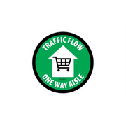 32" CIRCLE SIGNS -  Circle Sign "Traffic Flow One Way Aisle" - DSV-SIGN 1024 #3966 -UEN