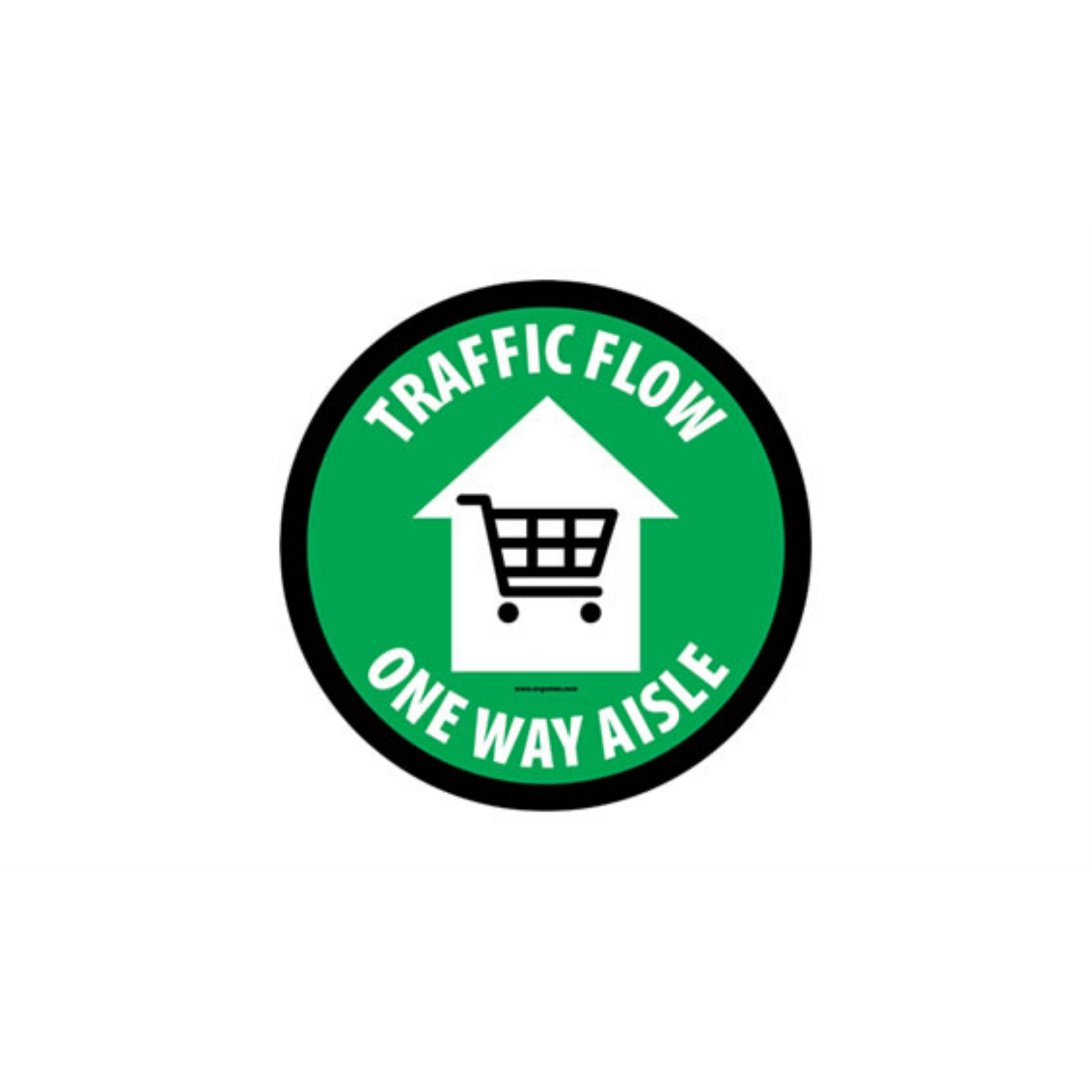 32" CIRCLE SIGNS -  Circle Sign "Traffic Flow One Way Aisle" - DSV-SIGN 1024 #3966 -UEN