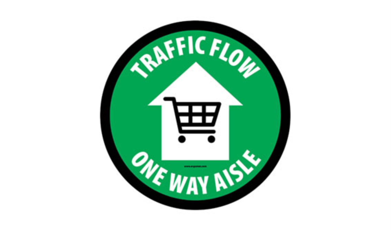 32" CIRCLE SIGNS -  Circle Sign "Traffic Flow One Way Aisle" - DSV-SIGN 1024 #3966 -UEN
