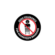 30" CIRCLE SIGNS -  Circle Sign "Zero Tolerance For Aggressive Behavior" - DSV-SIGN 900 #3983 -UEN