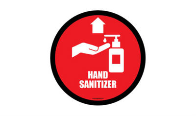 12" CIRCLE SIGNS - Circle Sign "Hand Sanitizer" - LS-SIGN 144 #6095 -UEN
