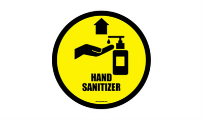 16" CIRCLE SIGNS - Circle Sign "Hand Sanitizer" - LS-SIGN 256 #6114 -UEN