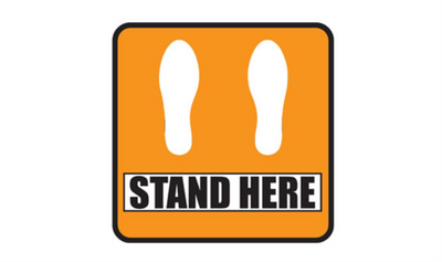 30" SQUARE SIGNS - Square Sign "Stand Here" - LS-SIGN 900 #2912 -UEN
