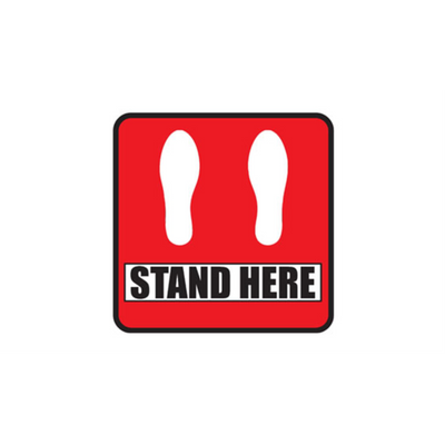 6" SQUARE SIGNS -  Square Sign "Stand Here" - DSV-SIGN 36 #2915 -UEN