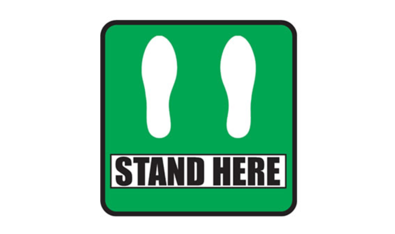 20" SQUARE SIGNS -  Square Sign "Stand Here" - DSV-SIGN 400 #2926 -UEN
