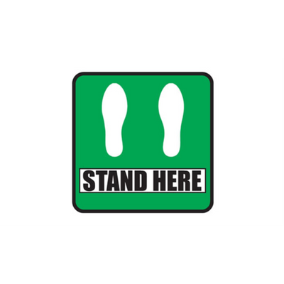 4" SQUARE SIGNS - Square Sign "Stand Here" - DSV-SIGN 16 #2922 -UEN