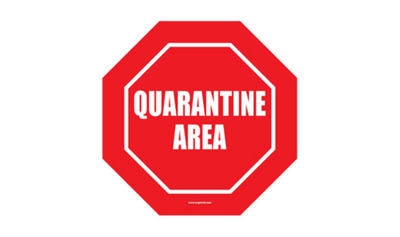 20" OCTAGON SIGNS - Octagon Sign "Quarentine Area" - DSV-SIGN 400 #1014 -UEN