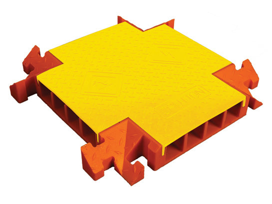 Cable Protector - Linebacker - 4-Ch - 3" - Gen Mfg - Cross - T-Conn - Orange - 40 - 400 Lb Load - CPCR4X300-Y/O