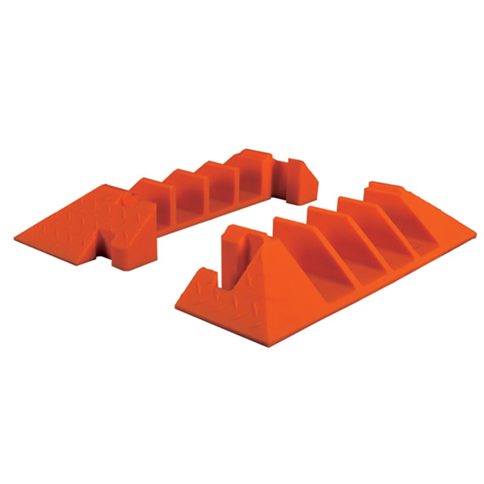 Cable Protector - Linebacker - 4-Ch - 3" - Gen Mfg - End Cap Pair - T-Conn - Yellow/Orange - 40 - 400 Lb Load - CPEC4X300-O
