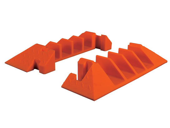 Cable Protector - Linebacker - 4-Ch - 3" - Gen Mfg - End Cap Pair - T-Conn - Yellow/Orange - 40 - 400 Lb Load - CPEC4X300-O