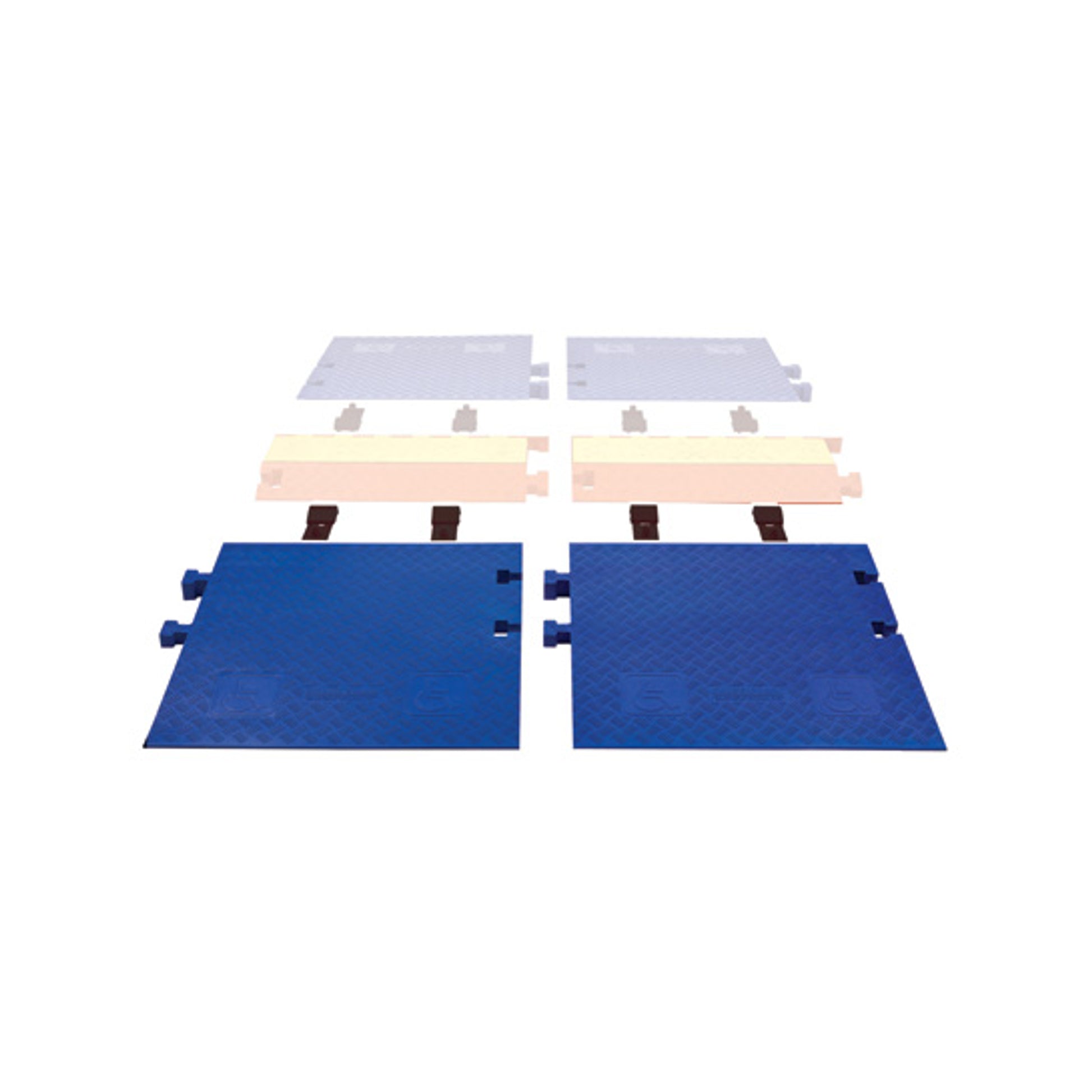 Cable Protector - Linebacker - 4-Ch Or 5-Ch - 1.25" - Hd - ADA Ramps Pair - Blue - 80 - 600 Lb Load - CPRP-4/5-BLU