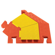 Cable Protector - Linebacker - 3-Ch - 2.25" - Left Turn - T-Conn - Yellow/Orange - 56 - 840 Lb Load - CPT3X225-L-Y/O
