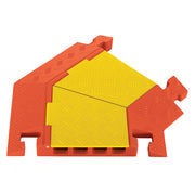 Cable Protector - Linebacker - 4-Ch - 1.25" - Right Turn - T-Conn - Yellow/Orange - 80 - 600 Lb Load - CPT4X125-R-Y/O