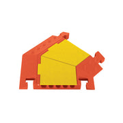 Cable Protector - Linebacker - 5-Ch - 1.25" - Right Turn - T-Conn - Yellow/Orange - 80 - 600 Lb Load - CPT5X125-R-Y/O