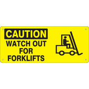 WATCH OUT FOR FORKLIFT (W/FORKLIFT PICTO) - CAUTION SIGN - WATCH OUT FOR FORKLIFT (W/FORKLIFT PICTO) - CAUTION SIGN, 5X12, Aluminum (.040)