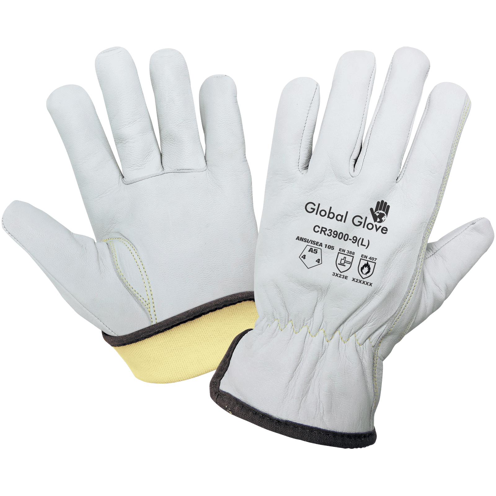 Global Glove Heat Resistant Cut A5 Grain Goatskin Drivers Gloves with Aralene Liner - CR3900