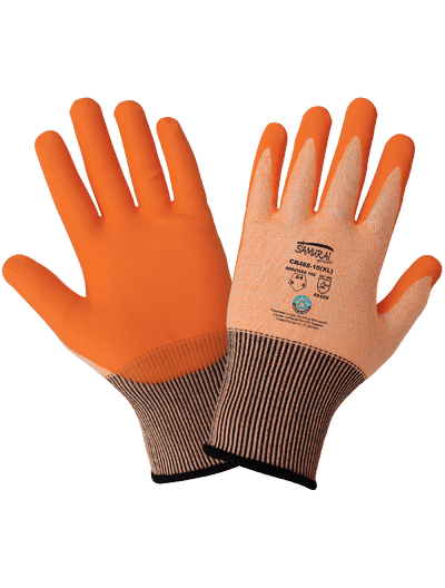 Global Samurai Glove High-Visibility 18-Gauge Nitrile Coated Cut A4 - CR488 - 12/Pair