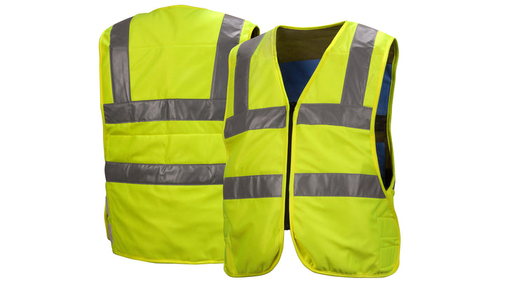 Pyramex - Hi-Viz Lime Vest Adjustable - Hook & Loop