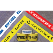 LeanStripe In-Line Printing 3" x 50' Red - "CARRIERS CAN MOVE!" - LSIL350-R-CARRIERSCANMOVE