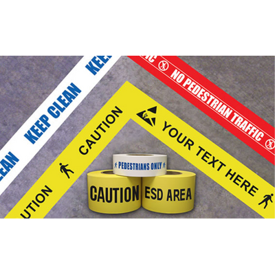 LeanStripe In-Line Printing 3" x 50' Red - "CARRIERS CAN MOVE!" - LSIL350-R-CARRIERSCANMOVE