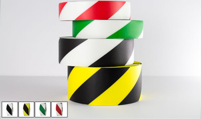 LeanStripe Aisle Striping - Hazard Black/Yellow 4" x 100' - LS4100BK/Y