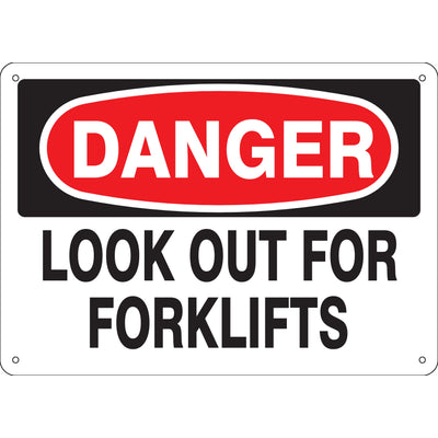 LOOK OUT FOR FORKLIFTS- DANGER SIGN - LOOK OUT FOR FORKLIFTS- DANGER SIGN, 14X20, Plastic (.040)
