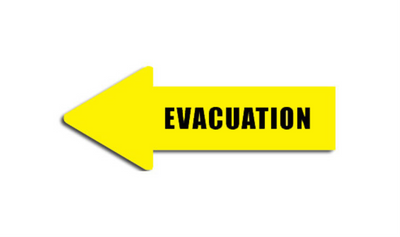 12" x 4" ARROW SIGNS - Arrow Sign - Evacuation - LS-SIGN 48 #0447LEFT -UEN