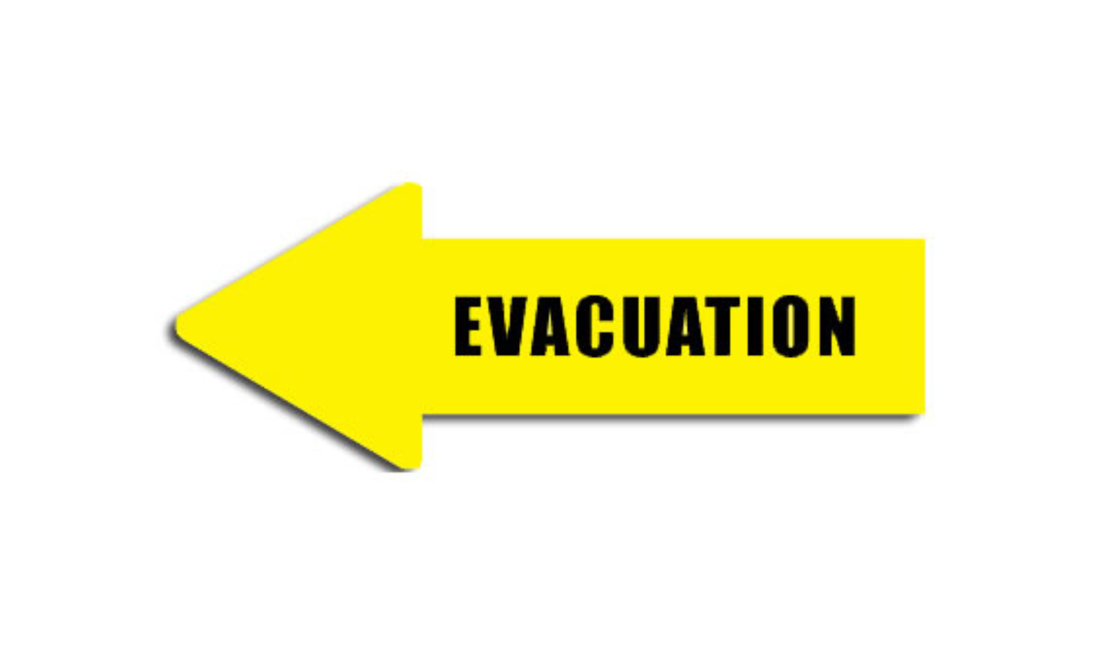 24" x 8" ARROW SIGNS -  Arrow Sign - Evacuation - DSV-SIGN 192 #0448LEFT -UEN