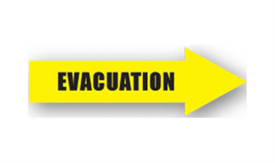 12" x 4" ARROW SIGNS - Arrow Sign - Evacuation - LS-SIGN 48 #0447RIGHT -UEN