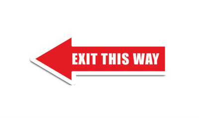 12" x 4" ARROW SIGNS - Arrow Sign - Exit This Way - LS-SIGN 48 #0444LEFT -UEN