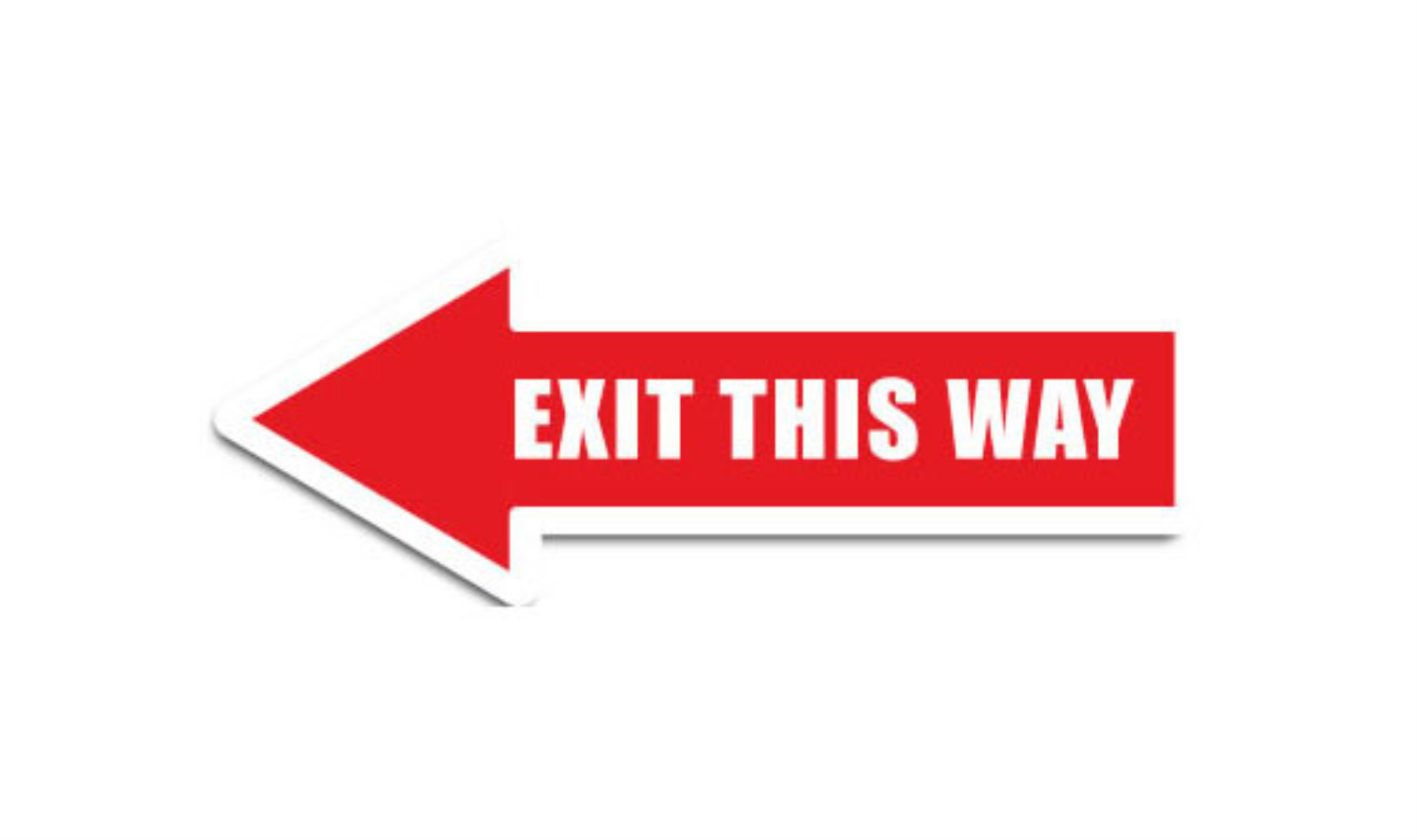 12" x 4" ARROW SIGNS -  Arrow Sign - Exit This Way - DSV-SIGN 48 #0444LEFT -UEN