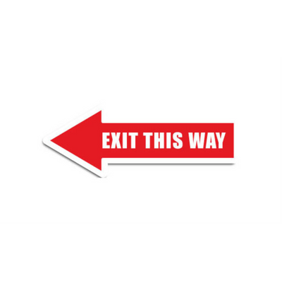 12" x 4" ARROW SIGNS - Arrow Sign - Exit This Way - DSV-SIGN 48 #0444LEFT -UEN