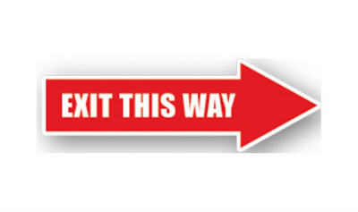 34" x 12" ARROW SIGNS - Arrow Sign - Exit This Way - LS-SIGN 408 #0446RIGHT -UEN