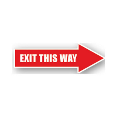 12" x 4" ARROW SIGNS - Arrow Sign - Exit This Way - LS-SIGN 48 #0444RIGHT -UEN