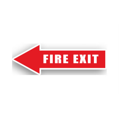 24" x 8" ARROW SIGNS -  Arrow Sign - Fire Exit - LS-SIGN 192 #0451LEFT -UEN
