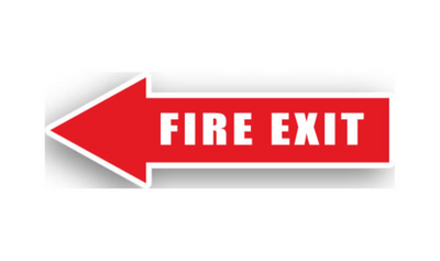24" x 8" ARROW SIGNS - Arrow Sign - Fire Exit - LS-SIGN 192 #0451LEFT -UEN