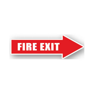 12" x 4" ARROW SIGNS -  Arrow Sign - Fire Exit - LS-SIGN 48 #0450RIGHT -UEN